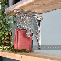 Bright Chrome Sunflower Shelf Bracket 27 x 21cm