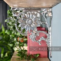 Bright Chrome Sunflower Shelf Bracket 27 x 21cm