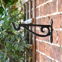 Black Scroll Iron Hanging Basket Bracket Side View