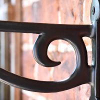 Black Scroll Iron Hanging Basket Bracket Scrolled Details