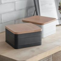 White Cake Tin with Beech Wood Lid in Situ White Cake Tin with Beech Wood Lid in Situ