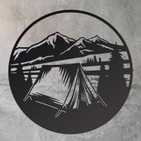 Camping Wall Art in Black 