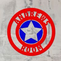 "Captain America" Personalised Wall Art on a Rustic Wall