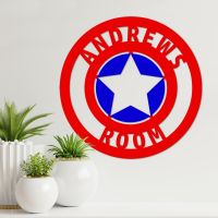 "Captain America" Personalised Wall Art on a White Wall