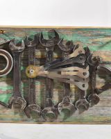 Close up of Recycled Metal Carp Wall Art body