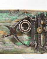 Close up of Recycled Metal Carp Wall Art head