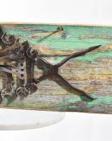 Close up of Recycled Metal Carp Wall Art tail