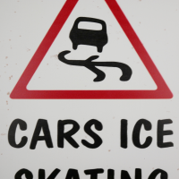 Close-up of the "Cars Ice Skating" Wall Sign