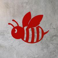 Red Finish on Cartoon Bee Wall Art 