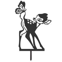 Cartoon Deer Silhouette in a Black Finish