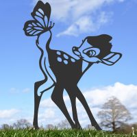 Black Cartoon Deer Silhouette in Situ