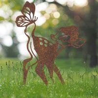 Rustic Cartoon Deer Silhouette in Use in the Garden