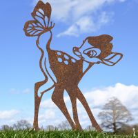 Rustic Cartoon Deer Silhouette in Situ