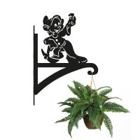 Cartoon "Diamond Wielding" Dwarf Hanging Basket Bracket with Planter Cartoon "Diamond Wielding" Dwarf Hanging Basket Bracket with Planter