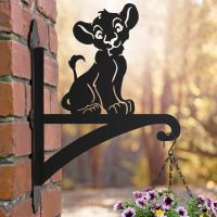 Hanging Basket Bracket with Cartoon Lion Cub Motif
