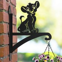Hanging Basket Bracket with Cartoon Lion Cub Topper