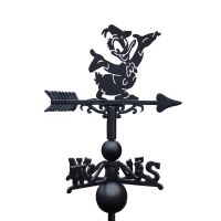 Cartoon Male Duck Weathervane on White Background
