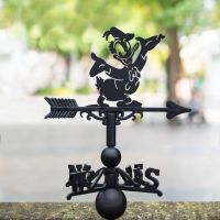 Cast Iron & Steel Weathervane with Cartoon Male Duck Topper