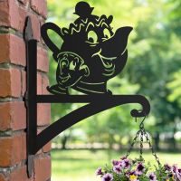 Hanging Basket Bracket with Cartoon Tea Pot & Cup Topper