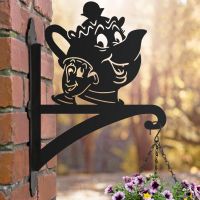 Cartoon Tea Pot & Cup Hanging Basket Bracket in Situ