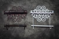 "Lavellan" Scrolled Cast Iron Shelf with Towel Holder