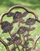 Close-Up of Blossoming Flowers Pattern on Chair Backrest