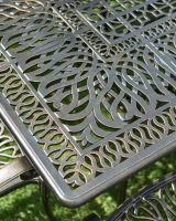 Close-Up of Tulip Pattern on "Goliath" Table & Chair Set