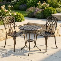 Cast Aluminium "Gothic" Bronze Two Seater Bistro Set digital illustration