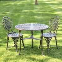 Cast Aluminium "Athena" Two Seater Outdoor Bistro Set Cast Aluminium "Athena" Two Seater Outdoor Bistro Set