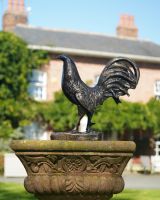 Cast aluminium bronze rooster garden sculpture