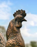 Cast Aluminium "Casper" Rooster Garden Sculpture in Brushed Bronze Cast Aluminium "Casper" Rooster Garden Sculpture in Brushed Bronze