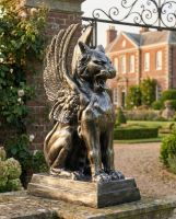 Cast Aluminium Cat Griffin Sculpture digital illustration