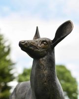 Close-Up of Cast Aluminium Doe Sculpture - Facing Right