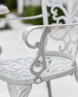 Cast Aluminium "Elstow" White Two Seater Bistro Set Seat Armrests