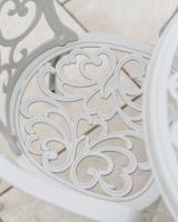 Cast Aluminium "Elstow" White Two Seater Bistro Set Seat Detailing