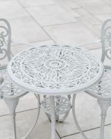 Cast Aluminium "Elstow" White Two Seater Bistro Set Table
