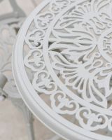 Cast Aluminium "Elstow" White Two Seater Bistro Set Table Detail