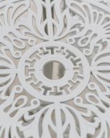 Cast Aluminium "Elstow" White Two Seater Bistro Set Table Close Up Detail