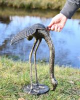 Scale Shot of Cast Aluminium Feeding Flamingo Garden Sculpture - Head Down Scale Shot of Cast Aluminium Feeding Flamingo Garden Sculpture - Head Down