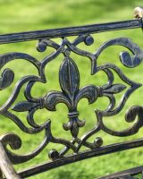 Close-Up of Fleur-de-Lys Motif on Chair Backrest