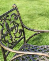Close-Up of Chair for Cast Aluminium "Flourish" Fleur-de-Lys Four Seater Table & Chair Set