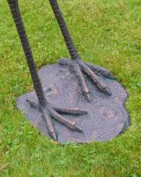 Close-Up of Freestanding Base for Cast Aluminium "Titan" Heron Garden Sculpture - Head Up