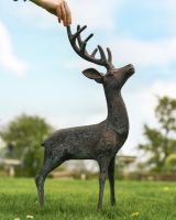 Cast Aluminium "Jasper" Head Up Stag in Verdigris to Scale