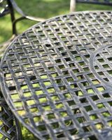 Close-Up of Round Table on Six-Seater Table & Chair Set