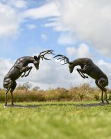 Cast Aluminium Rutting Stags Available as a Pair Cast Aluminium Rutting Stags Available as a Pair