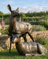 Cast Aluminium Sitting & Standing Doe Set - Looking Left digital illustration Cast Aluminium Sitting & Standing Doe Set - Looking Left digital illustration