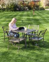 Scale Shot of Cast Aluminium "Summer Sunshine" Four Seater Table & Chair Set