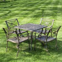 Cast Aluminium "Summer Sunshine" Four Seater Table & Chair Set