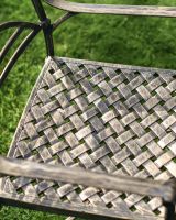 Close-Up of Seat on Chair for Cast Aluminium "Summer Sunshine" Four Seater Table & Chair Set