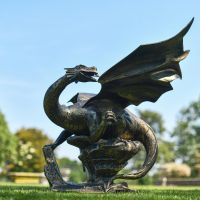 Cast Aluminium Viserion Dragon Garden Sculpture 